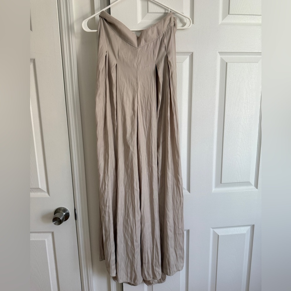 Abercrombie & Fitch Taupe Strapless Jumpsuit